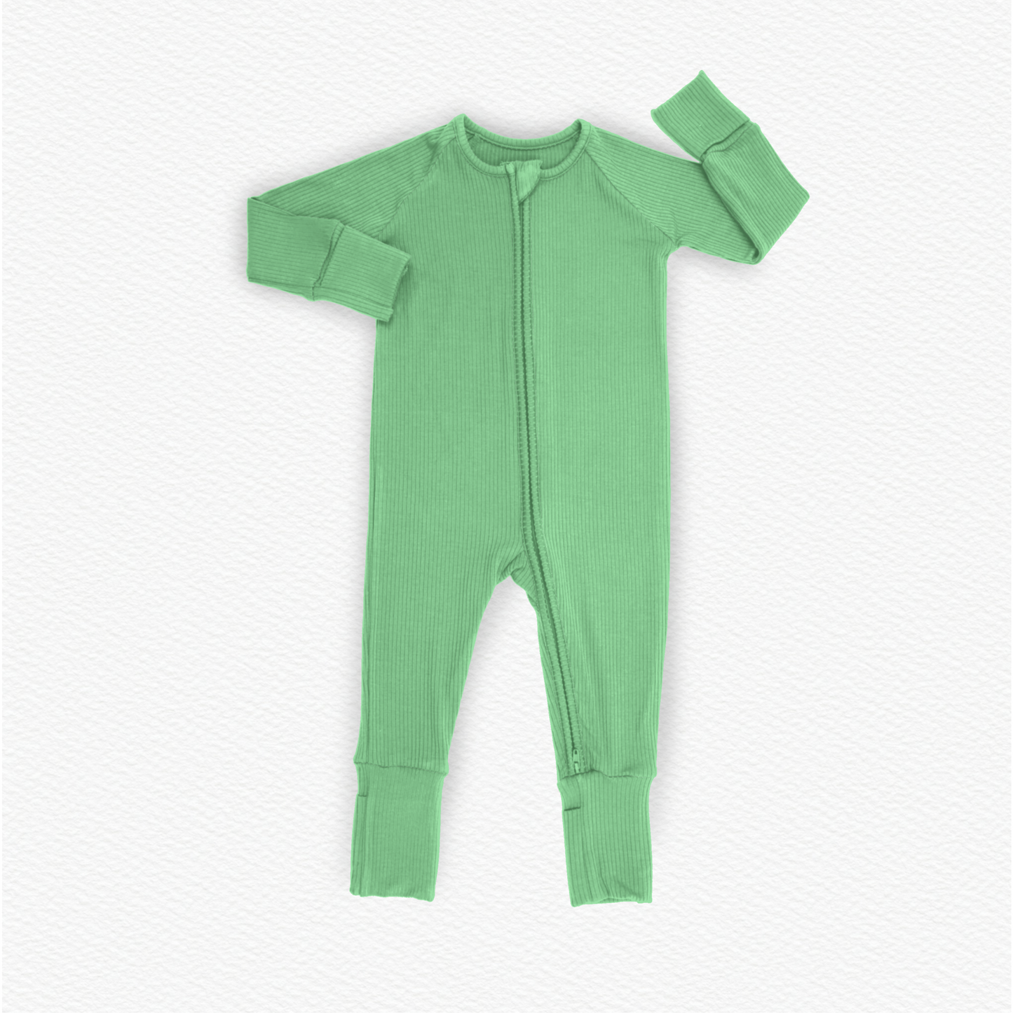 Spring Green Ribbed Solid Zippy