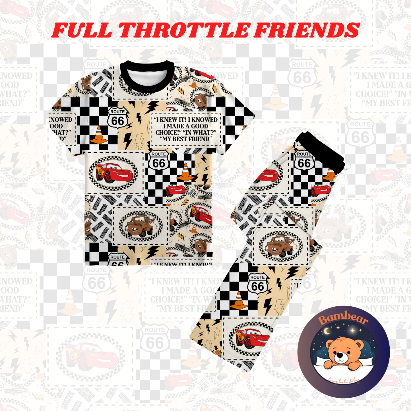 Full Throttle Friends Adult SS/PANTS Set