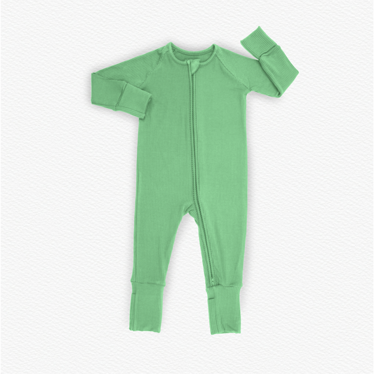 Spring Green Ribbed Solid Zippy