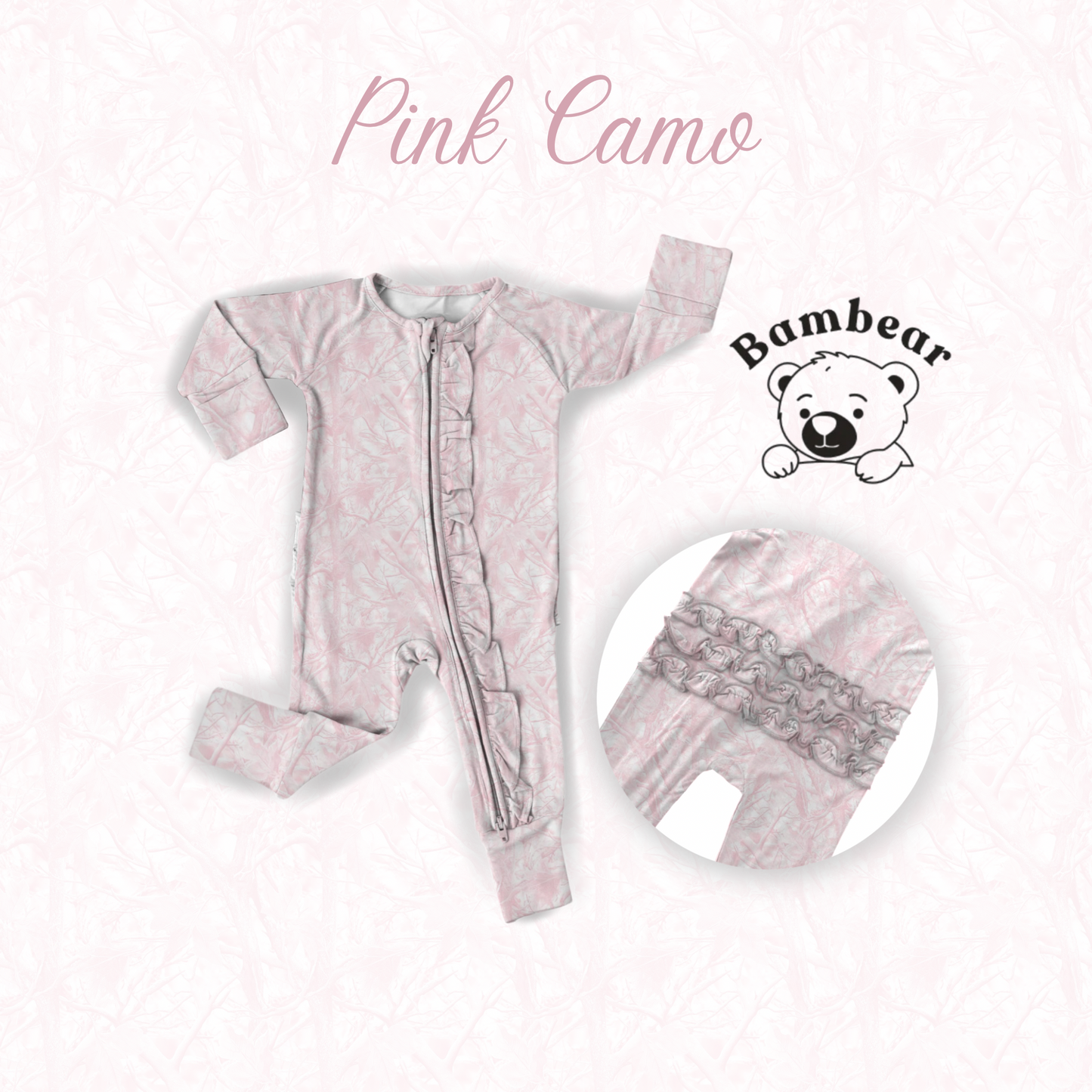 Pink Camo Ruffle Zippy