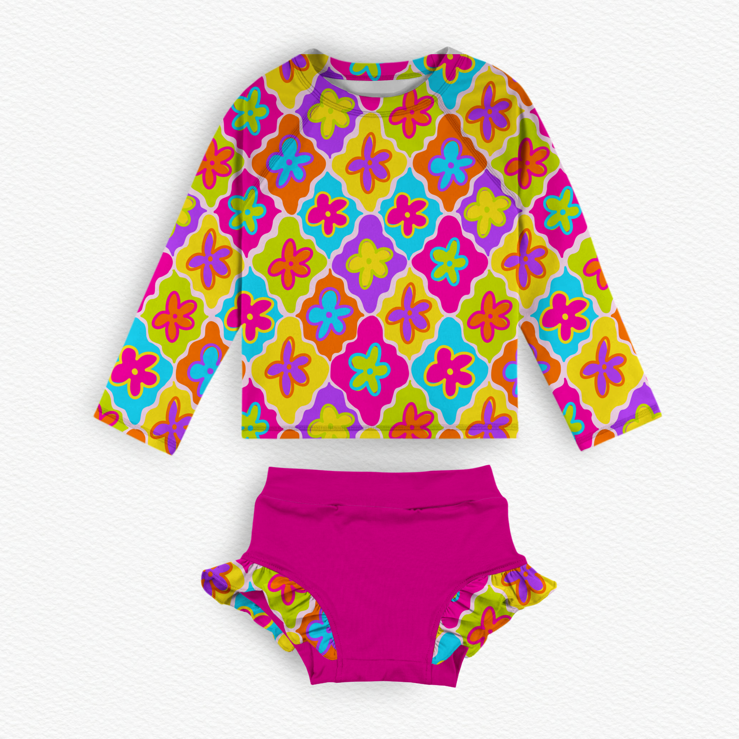 Wavy Floral 2 Piece Swim