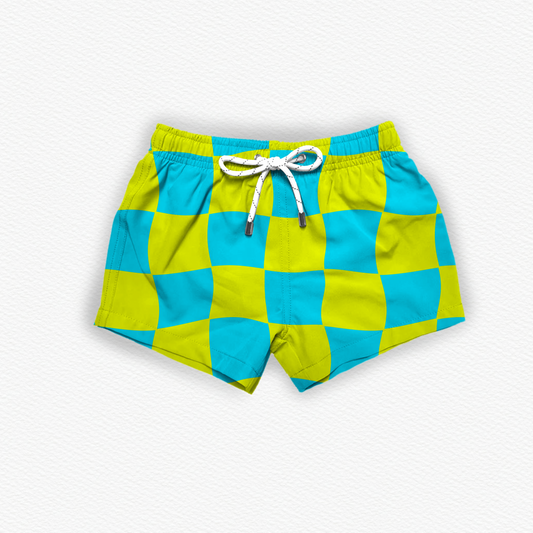 Wavy Checks Swimming Trunks